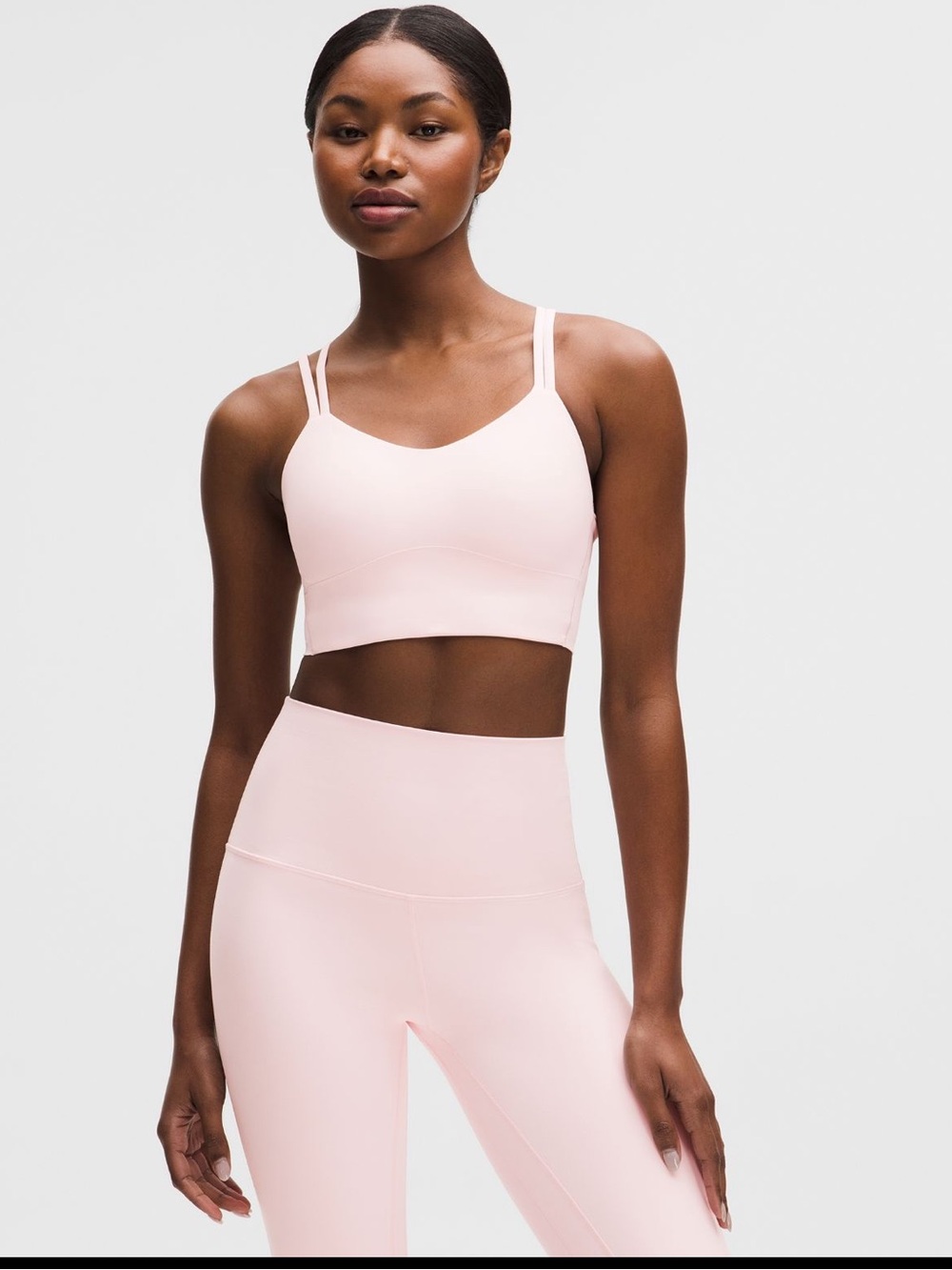 NWT Lululemon Like a Cloud Longline Bra *Light Support B/C Cup, Pink Organza - 8